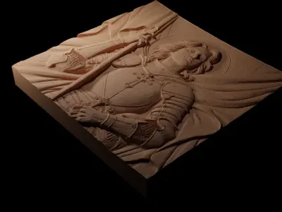 Joan of ark CNC 3d Print High Relief Sand Casting 3D print model