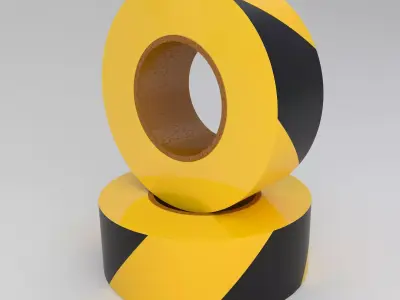 yellow Barricade Tape 3D model