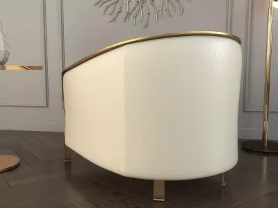 Modern Coffee Table and Armchair Set 3D model
