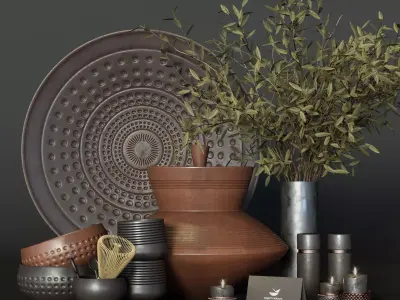 Pottery decorative set 3D model