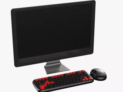 Wireless Pc Set Monitor Keyboard Mouse Gamer Version 3D model