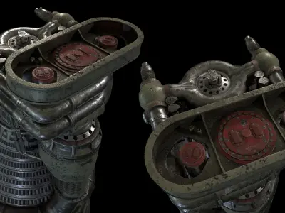 Saturn V - Rocket Engine PBR 3D model