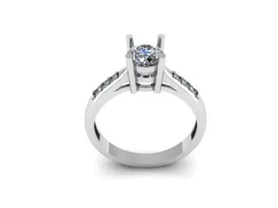 solitair ring for daimonds 3D print model