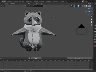 3D Character Racoon  3D model