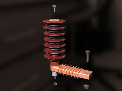 Medium voltage class 1 surge arrester Free 3D model