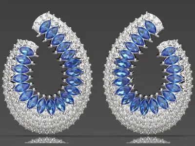 luxury jewelry earring je0107 3D print model