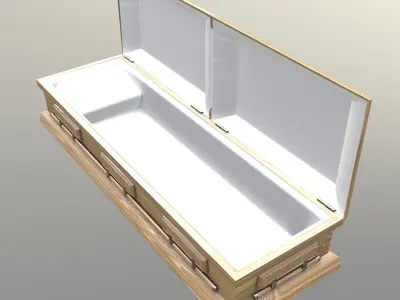 Casket oak wood - Unity - HDRP - UE4 Low-poly 3D model