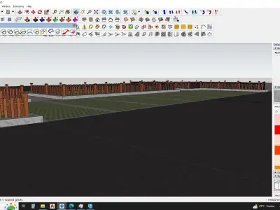 Modern Parking Lot - sketchup modelS 3D model