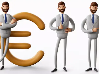 John Character for advertising Low-poly 3D model