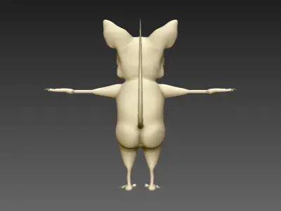 rat caricature cartoon  Free 3D model