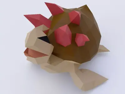 Fantasy turtle 3d model  Low-poly 3D model