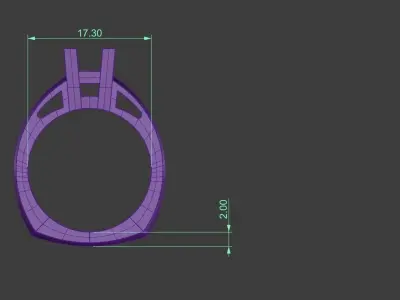 Princess Cut Diamond Ring Size 7 Gold Silver Ladies Jewelry 3D print model
