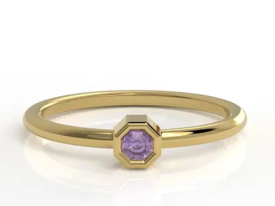 Octagon bezel ring 3D print model