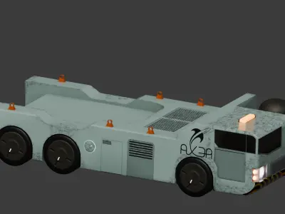 remolque de aeropuerto 3D model