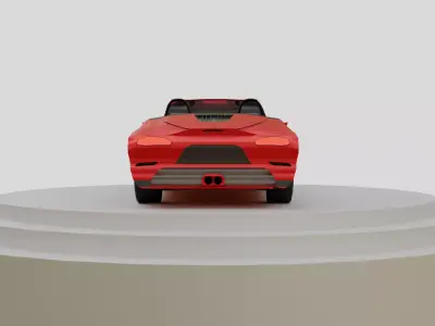 Low Poly Red Sports Car Low-poly 3D model