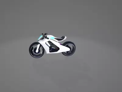 Futuristic White Motorcycle 3D model