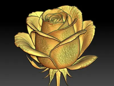 14 Rose CNC Relief Model 3D print model