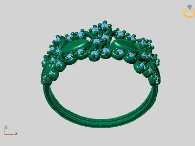 Women Ring Diamond Stone STL 3DM Lightweight Printable 3D print model 65