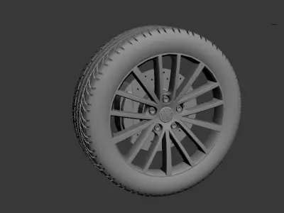 VW Rim Spokes Low-poly 3D model