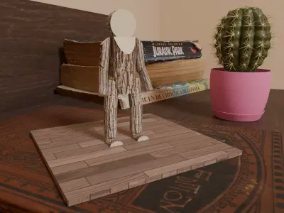 Basic Stickman A Man Made From Sticks Free low-poly 3D model