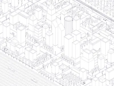 Low Poly City Pack Low-poly 3D model