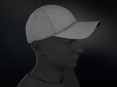 Gray Basketball Hat Low-poly 3D model