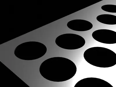 Perforated panel with 50 percent of opening 3D model