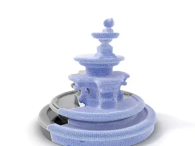 Elegant Marble Fountain model pack Low-poly 3D model