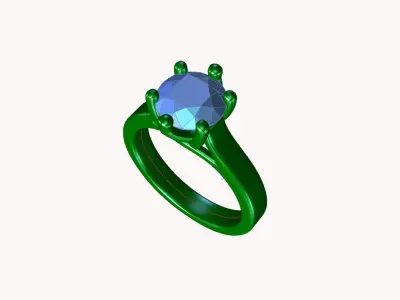dmc-05 solitaire diamond engagement ring 3D print model