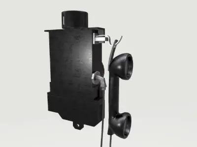 Old Black Phone Low-poly 3D model