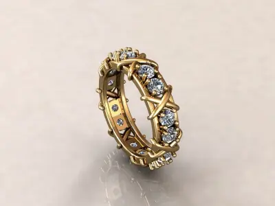 Ring Tiffany 8 Sixteen Stone Ring 3D print model 3D print model