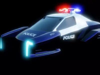 Sci fi police car 3D model