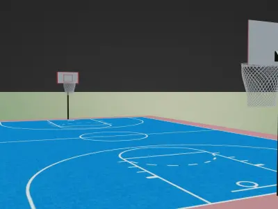 Basic Basketball Court Free low-poly 3D model