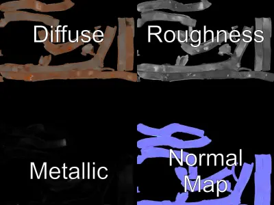 Modern Abstract Metal Sculpture Model Pack Low-poly 3D model buy