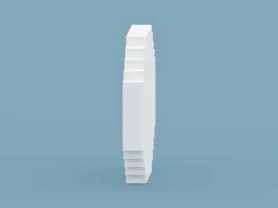 Voxel White Clock Low-poly 3D model