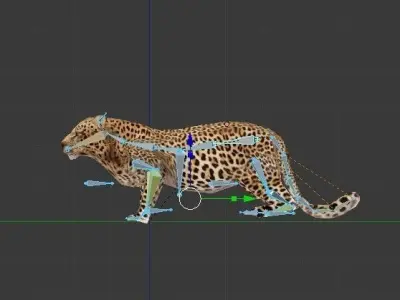 Leopard Model Rigged Low-poly 3D model