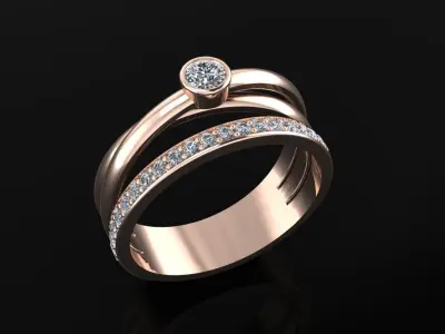Woman Ring 01 3D print model
