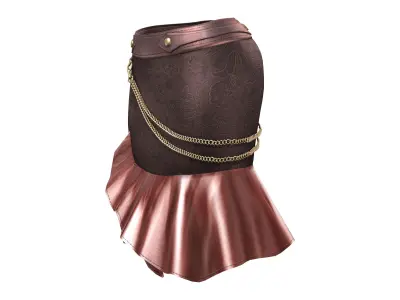 Decorative Steampunk Short Skirt Low-poly 3D model