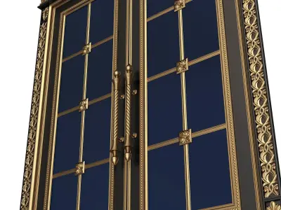 Carved Door Classic 01101 Black Low-poly 3D model