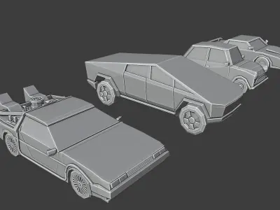 Special famous lowpoly cars Low-poly 3D model