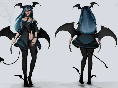 Succubus Lucia - Game Ready Low-poly 3D model