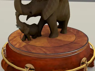 Chinese display stand with elephant  3D model