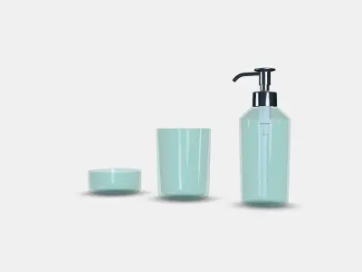 SKISSEN 3-piece bathroom set Low-poly 3D model