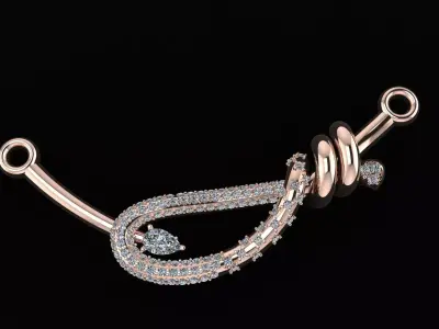 Diamond pendant necklace 3D print model 3D print model