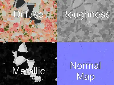 Floral Cake Tiered Model Pack Low-poly 3D model