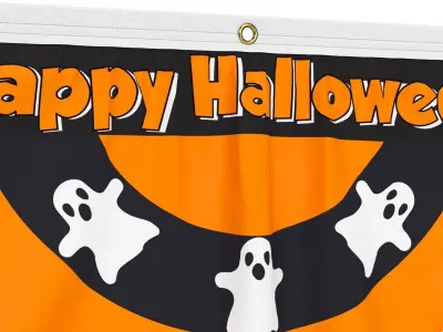 Halloween Ghost Bunting Flag 3D model