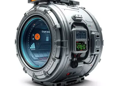 Futuristic Cryo Chamber Model Pack Low-poly 3D model