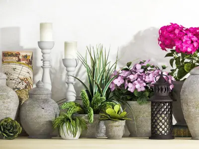 Decorative vase set 3D model