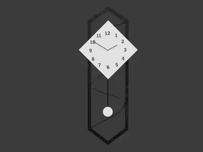 Basic Modern Wall Clock Low-poly 3D model