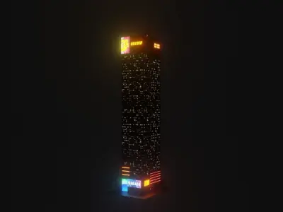Cyberpunk Building  Low-poly 3D model